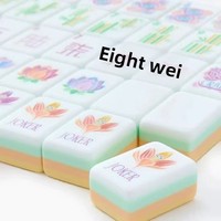Tuiles de Mahjong Créatives Personnalisées en Acrylique, Style Américain, Numérotées en Anglais, pour Jeu de Mahjong Manuel, avec Emballage en Boîte