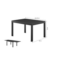 Modernes Aluminium-Klapp-Patio-Tischset Ausziehbare Esszimmer möbel für den Außenbereich für die Wohnung zu Hause für Parks Garten-Esszimmer
