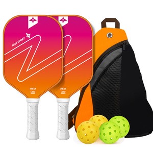Ensemble de raquettes de pickleball Heli Sport en fibre de carbone 16 mm, équipement d'entraînement en fibre de verre avec sac en filet et balles - Product Image 1
