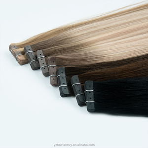 Extensions de cheveux vierges humains blonds européens de qualité supérieure 2026, double épaisseur, invisibles, à bandes adhésives en PU sans couture - Product Image 2