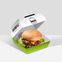 Boîte à hamburger en papier kraft personnalisée, colorée et écologique, nouveau design d'emballage pour hamburgers