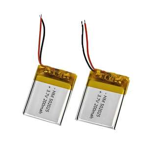 충전식 액체 배터리 <span class=keywords><strong>3.7V</strong></span> <span class=keywords><strong>200mAh</strong></span> 모델 <span class=keywords><strong>502025</strong></span> HM 브랜드 300 사이클 소비자 전자 제품 및 장난감 - Product Image 1