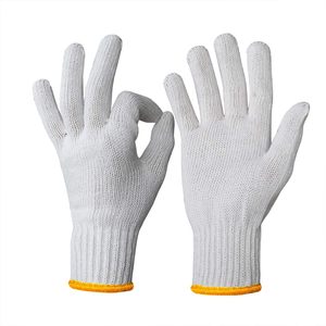 Guantes blancos de algodón directos de fábrica Guantes de mano de construcción Guantes de trabajo de seguridad para la industria - Product Image 2
