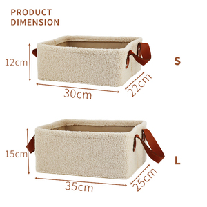 Panier de rangement en velours Teddy Cube organisateur de <span class=keywords><strong>table</strong></span> <span class=keywords><strong>à</strong></span> <span class=keywords><strong>langer</strong></span> pour serviettes de placard, poubelle de pépinière pour bébé, paniers-cadeaux - Product Image 3
