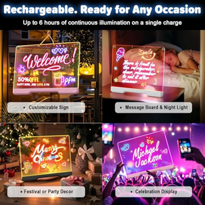 <b>LED</b> Acrylic Writing <b>Board</b> Dynamic Lighting Dry Erase Display Panel for Store Restaurant Window Advertising <b>Sign</b> <b>Board</b> - Product Image 2