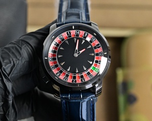 Reloj de buceo mecánico con esfera de 44 mm, tourbillon, calendario, puntero, correa de cuero y acero inoxidable, cristal de zafiro - Product Image 1