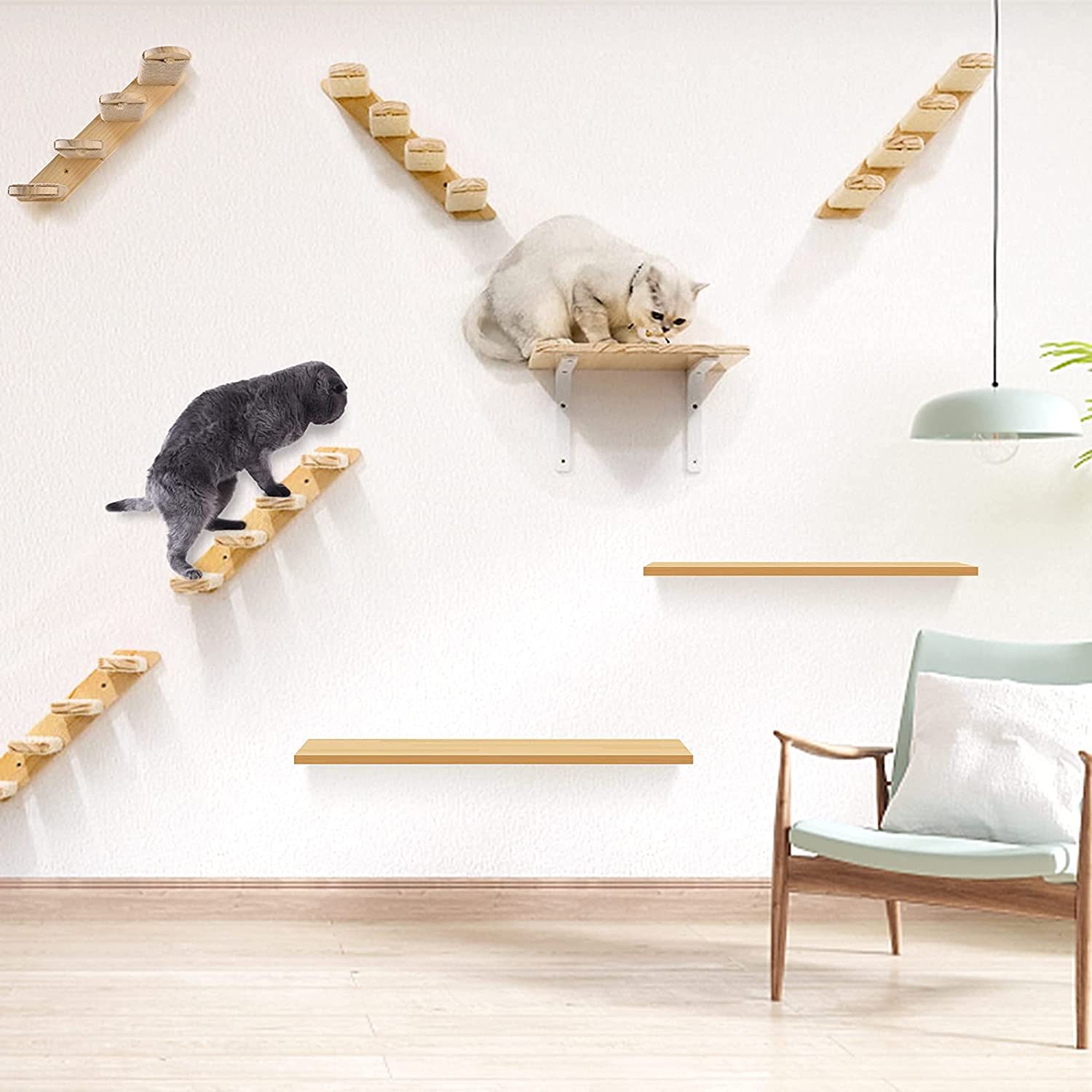 Лидер продаж на Amazon, деревянная полка для скалолазания с кошкой, настенная