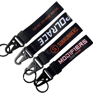 Logo personnalisé Key label polyester Transfert thermique impression couleur Design tissu porte - clés - Product Image 6