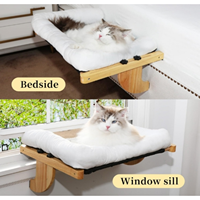 Perchoir de fenêtre pour chat Hamac de fenêtre pour chat Seuil de fenêtre réglable Perchoir pour chat avec bois dur et coussin moelleux