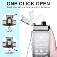 Bouteilles d'eau motivantes en plastique grande capacité 32 oz BSBH pour le voyage en extérieur avec marques horaires et paille
