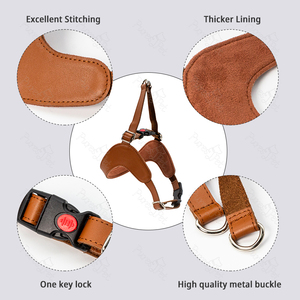 Coleira de couro para cachorro, conjunto de suprimentos para pets, coleira de couro de vaca genuíno de luxo - Product Image 2