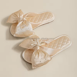 Zapatillas de boda chinas para mujer, accesorios de boda, lazo festivo para pareja, novedad, color rojo, venta directa de fábrica - Product Image 2