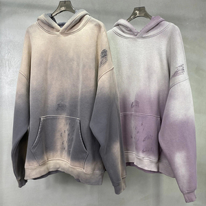 KingSen OEM – Nouveau sweat à capuche brodé et vieilli pour homme, 100 % coton, coupe ample, respirant, effet délavé vintage - Product Image 5