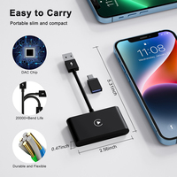 Adaptador Inalámbrico CarPlay para iPhone, Dongle USB-A/USB-C, Color Fibra de Carbono, WiFi 5GHz, Certificado CE/FCC/ROHS, Compatible con Autos 201