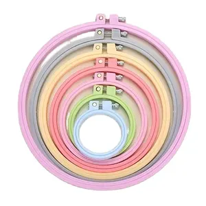Candy Color ABS Plastic Embroidery Hoop Cross Stitch Embroidery Frame for DIY Knitting Industrial Use for Apparel Machine Parts