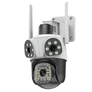 Icam365防水人体自动跟踪闭路电视家庭安全无线网络户外Ptz无线监控三镜头网络摄像机