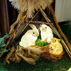 Life Size Fiberglass Rabbit Motif <b>Light</b> with LED Sculpture Design for Commercial Decorative Displays - Product Image 1
