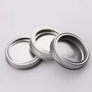 Chinese Manufacturers 70 Mm Regular Mouth Silver 304 Stainless Steel Mason Jar Canning Screw Metal Lids