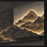Art mural Montagne Or Noir, impression panoramique multi-panneaux pour salon, chambre, bureau, hôtel, intérieurs modernes