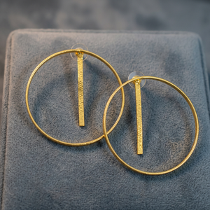 Boucles d'oreilles créoles Soumya Creations en alliage de cuivre et laiton, plaquées or, style bohème, unisexe, idéales pour les fêtes et les mariages - Product Image 1