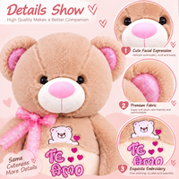 Ours en peluche personnalisé avec ventre contrastant et patte scintillante, pour cadeau de Saint-Valentin et fournitures pour magasins