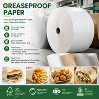 Papier sulfurisé alimentaire en gros pour emballage de burgers, résistant à la graisse et à l'huile, impression personnalisée, marque privée