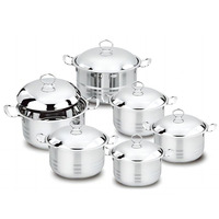 Ensemble de casseroles en acier inoxydable sans revêtement antiadhésif 6/10/12/14 pièces, ensemble de casseroles de cuisine ménagère à fond composite avec couvercle