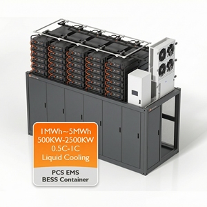 Contenedor de Baterías 400V 690V 500KWH 1-5MWH Sistema de Almacenamiento de Energía Solar con Refrigeración IP54/55 8000+ Ciclos - Product Image 1