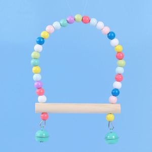 Parrot <b>Swing</b> Platform Suspension Bridge Tiger Skin Peony Xuanfeng Wooden Toy Climbing Frame Bird Springboard Bird Cage - Product Image 6