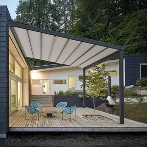 Ngoài trời mái hiên carport gazebo không thấm nước mái trượt khung nhôm bóng râm tán có thể thu vào pergola cửa tán mái mái hiên - Product Image 4
