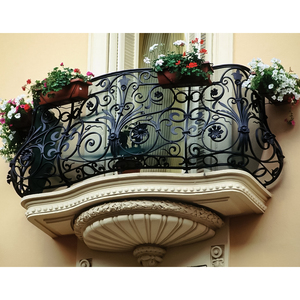 Barandilla frontal de ventana de hierro forjado de Georgia con construcción duradera y herrajes artísticos adecuados para casas de lujo - Product Image 2