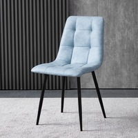 Açık gri kadife kaşık sandalye yemek sandalyeleri Modern İskandinav döşemeli Metal sandalye