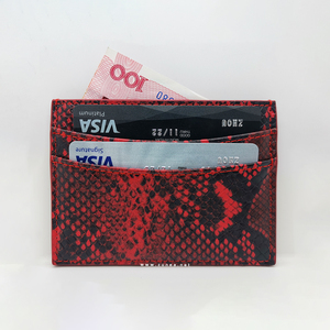 Logo personalizzato stampa pitone titolare della carta RFID dell'unità di elaborazione titolari di carta di cuoio per gli uomini o le donne - Product Image 1