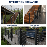 Système modulaire de garde-corps en verre trempé sans cadre avec câbles en acier inoxydable de 36 à 42 pouces pour balcon, terrasse et escalier - Vente chaude