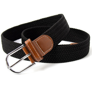 <span class=keywords><strong>Ceinture</strong></span> unisexe <span class=keywords><strong>élastique</strong></span> <span class=keywords><strong>tressée</strong></span> en toile extensible pour hommes et femmes, <span class=keywords><strong>ceinture</strong></span> décontractée en tissu pour le golf avec boucle en cuir et boucle en acier - Product Image 4