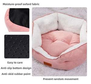 Maschinen wasch bares Plüsch-Hunde bett Rechteck Atmungsaktives, dickes, warmes, gefülltes, glattes Wildleder, weiches Bett für Haustiere - Product Image 5