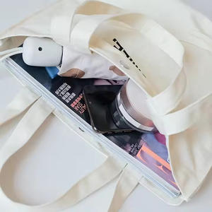 Sac à main en toile de coton coloré personnalisé par un designer Broderie Logo lettre Sac fourre-tout en toile portable pour femmes - Product Image 5