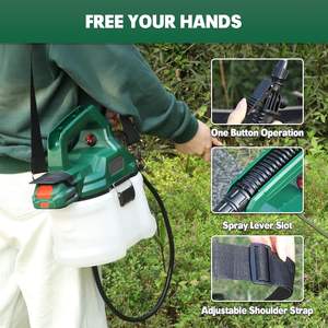 Pulvérisateur de jardin à batterie de 1 gallon Baguette télescopique Épaule réglable Compatible <span class=keywords><strong>18V</strong></span> <span class=keywords><strong>Makita</strong></span> 20V 2.0Ah Batterie Acier Vente au détail - Product Image 6