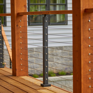 Thép không gỉ hiện đại lan can dây cáp trong nhà ngoài trời cầu thang lan can gỗ lan can - Product Image 4