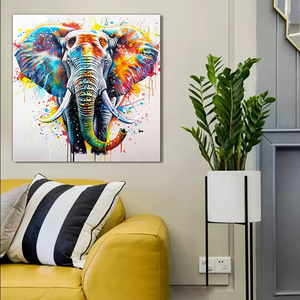 Elefante tela da parete arte acquerello elefante <span class=keywords><strong>poster</strong></span> e stampa colorato elefante africano moderno astratto decorazione da parete pittura - Product Image 3