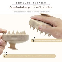 Ensemble de brosses démêlantes et lissantes pour cheveux en paille de blé biodégradable avec logo personnalisé, pour massage du cuir chevelu et démêlage facile, à dents larges