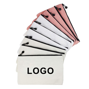 Оптовая продажа: Подарочный чехол-косметичка из хлопкового холста с индивидуальным дизайном, логотипом и застежкой-молнией для хранения косметики и карандашей - Product Image 1