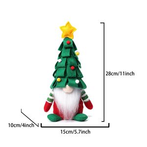 Adornos Navideños Hechos a Mano al por Mayor, Adornos de Fieltro con Pompones, Muñecos sin Rostro, Santa Claus del Bosque - Product Image 4
