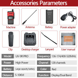 Usine 5W étanche IP67 talkie-walkie <span class=keywords><strong>Baofeng</strong></span> <span class=keywords><strong>bf</strong></span> <span class=keywords><strong>uv9r</strong></span> PRO plus radio bidirectionnelle 5 km portée talkie-walkie avec casque - Product Image 6