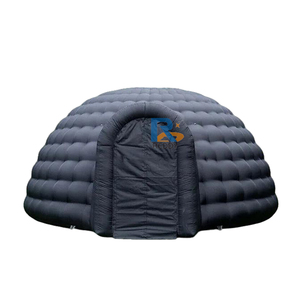 Carpa de cúpula de iglú de aire inflable plegable negro de Material Oxford gigante con soplador para exteriores - Product Image 3