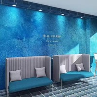 Mural Dinding Tekstur Pasir Gradasi Biru Tua Wallpaper Minimalis Modern Dekorasi Latar Belakang Kustom untuk Salon Kafe Toko