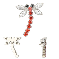 GZN Factory Prices Titanium Dragonfly Shape Labret Earring Lip Ring Earring Body Jewelry