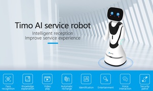 Robot d'accueil intelligent <span class=keywords><strong>Timo</strong></span> AI : Robot de service avec reconnaissance faciale, interaction vocale et fonction de danse, humanoïde de réception - Product Image 3