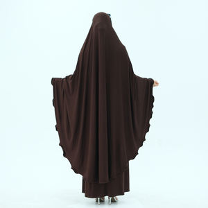 Mexizo è durato abbigliamento islamico Dubai Modesty volant 2 pezzi preghiera Abaya Set Khimar Plus Size abito da preghiera per donne musulmane abito da preghiera - Product Image 3