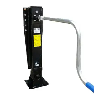 Cric hydraulique robuste pour remorque à benne basculante, avec pied de stabilisation et support de jambe - Product Image 2